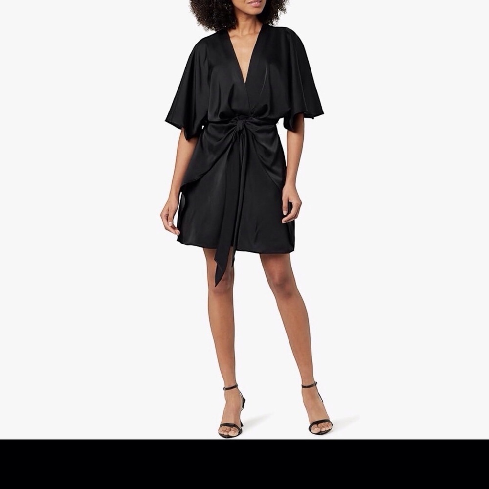 Stylish Black Tie-Front Dress
